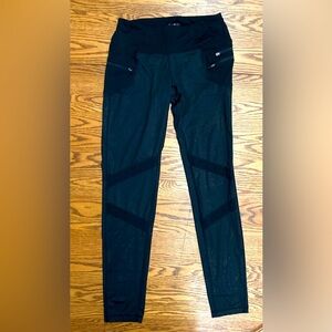 ⚡️CYNTHIA ROWLEY⚡️sz S ATHLETIC PANTS BLACK polyester/spandex zip pockets 💥GUC💥